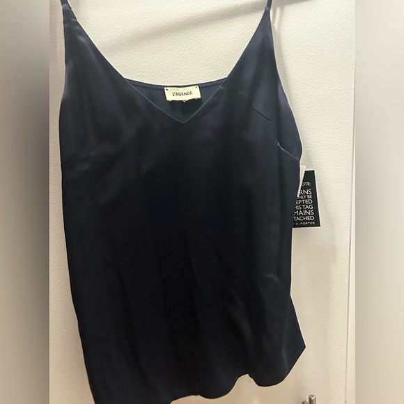 L'AGENCE Midnight Navy Blue Silk Camisole - Medium - Authentic - NWT - Picture 3 of 6